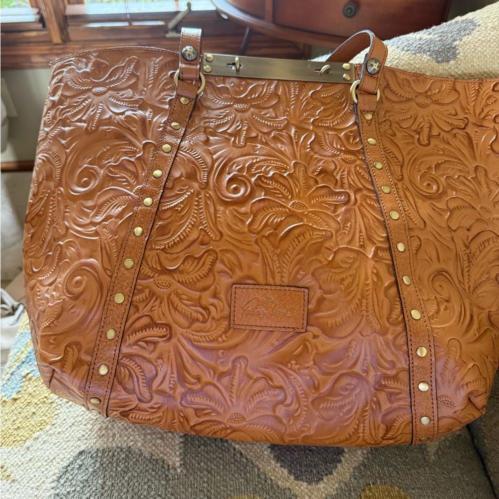 Patricia Nash Embossed Leather Tote - Brown